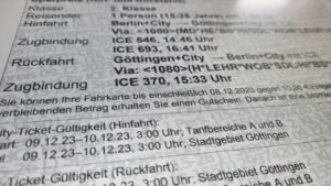 Bahnticket Göttingen